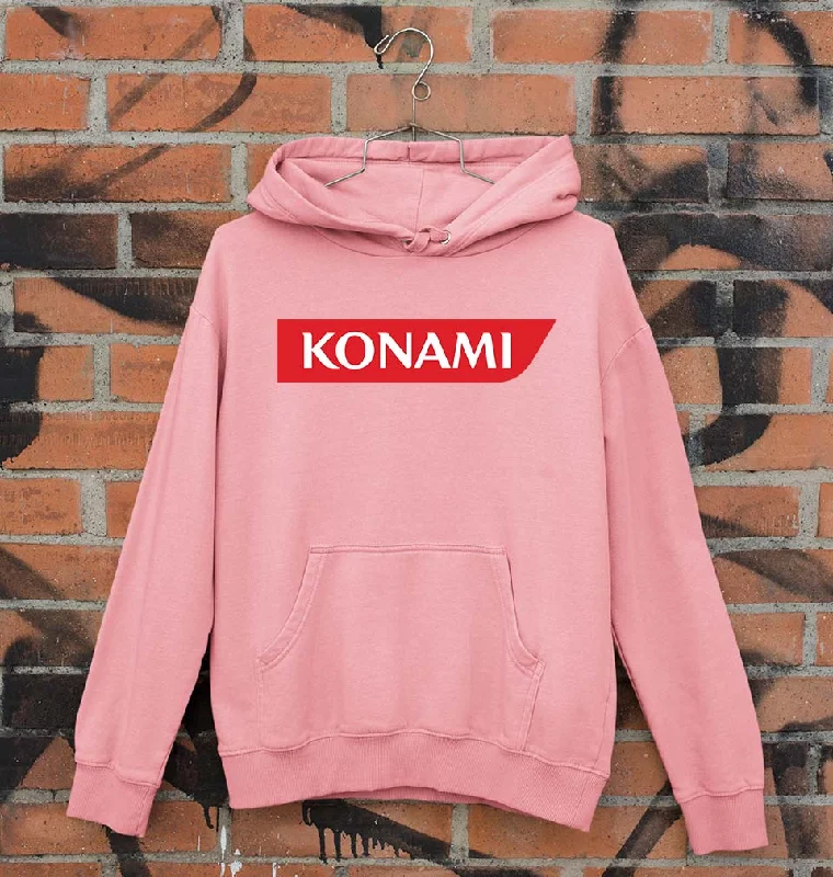 Konami Unisex Hoodie for Men/Women Hoodie with Exposed Zipper Edgy Industrial