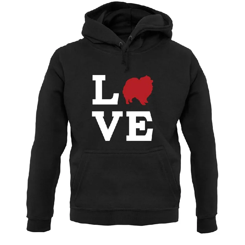 Love Pomeranian Dog Silhouette Unisex Hoodie Hoodie Dress Longline Feminine