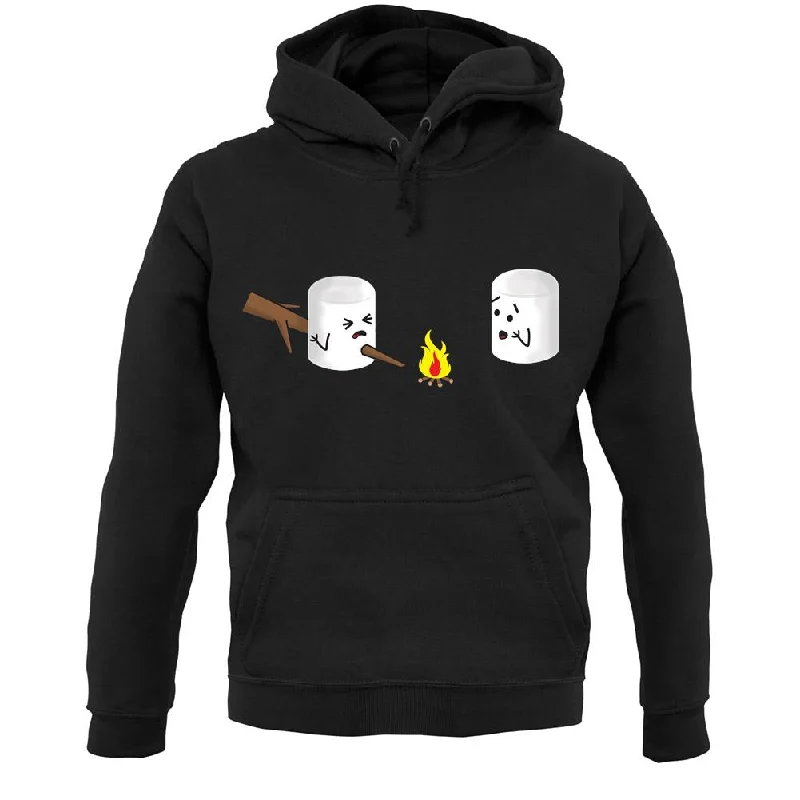 Marshmallow Horror Scene Unisex Hoodie Hoodie with Bell Sleeves Flared Feminine