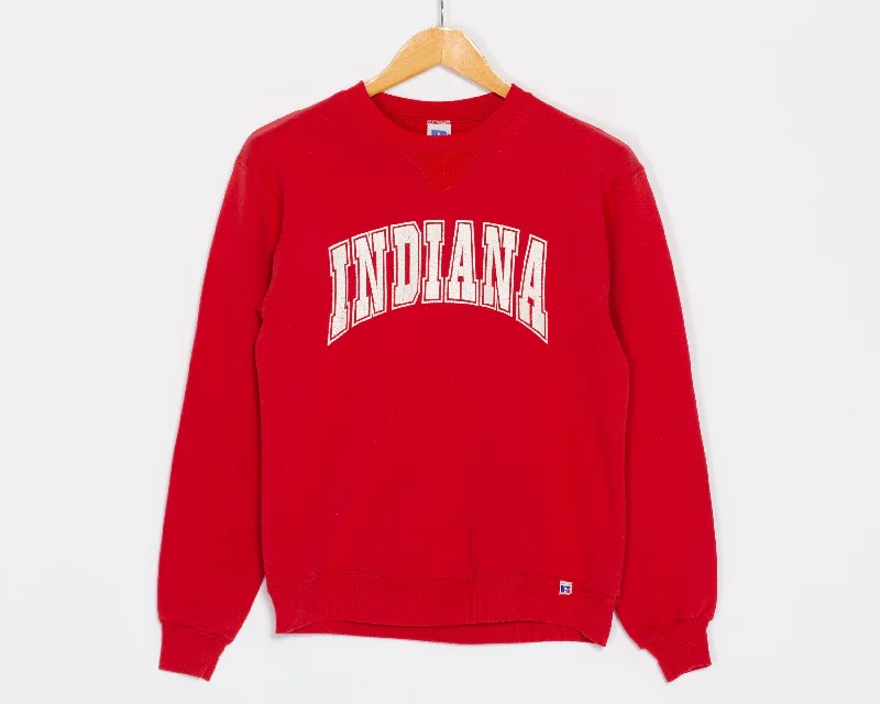 Medium 90s Indiana University Crewneck Sweatshirt Hoodie with Logo Branding Identity