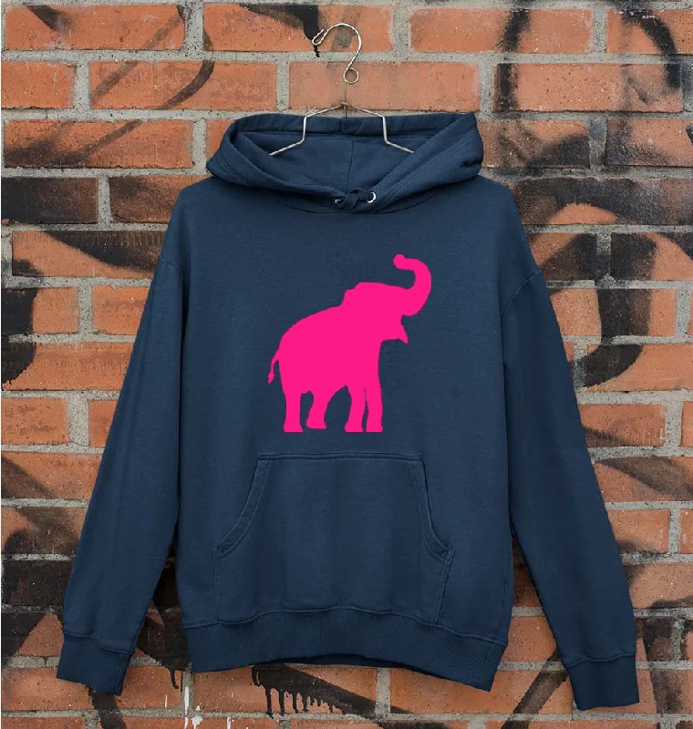 Pink Elephant Unisex Hoodie for Men/Women Hoodie with Zipper Placket Modern Functional