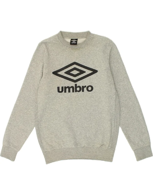 UMBRO Mens Graphic Sweatshirt Jumper Medium Grey Cotton Hoodie with Illustration Artistic Creative