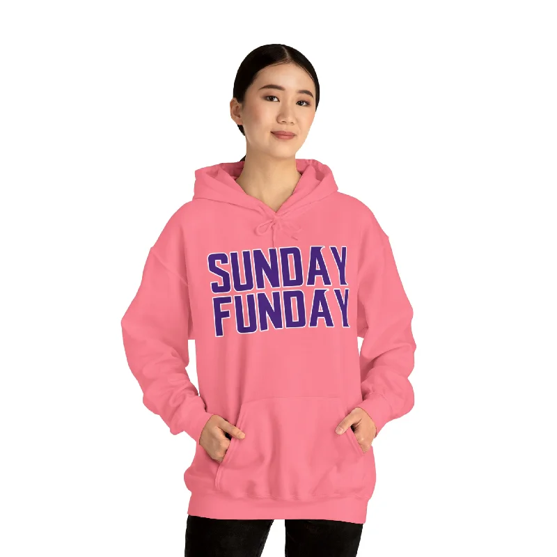 Unisex Heavy Blend™ Hoodie - SUNDAY FUNDAY Hoodie with Hem Fringe Bohemian Relaxed