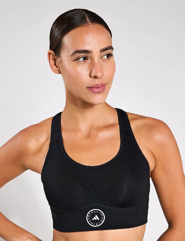 TruePace High Support Sports Bra - Black Adjustable Comfort Bra