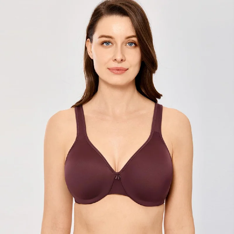 Aviana Smooth Underwire Seamless Minimizer Bra | C - F Cup | Beige - Black - Vermilion Light Seamless Bra