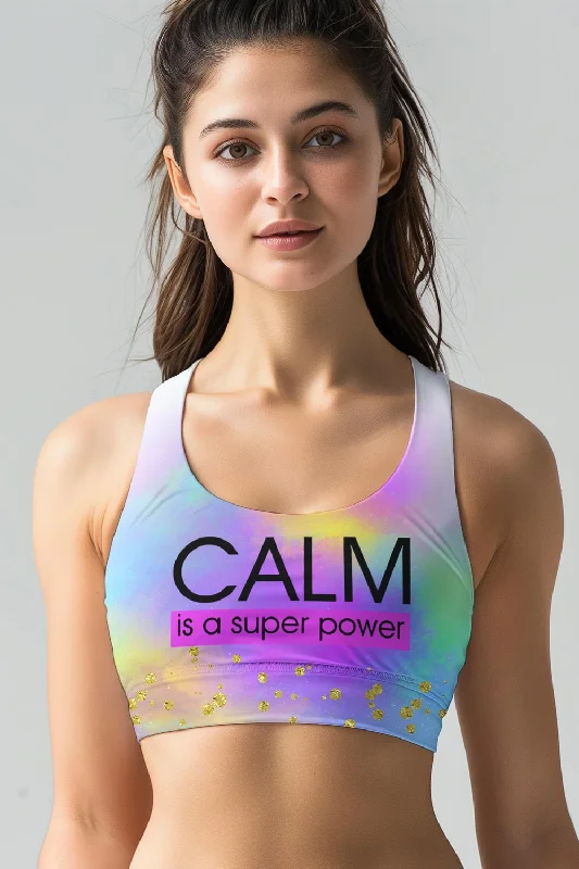 Calm is a Super Power Stella Seamless Racerback Sport Yoga Bra - Women Lacy Underwire Bra