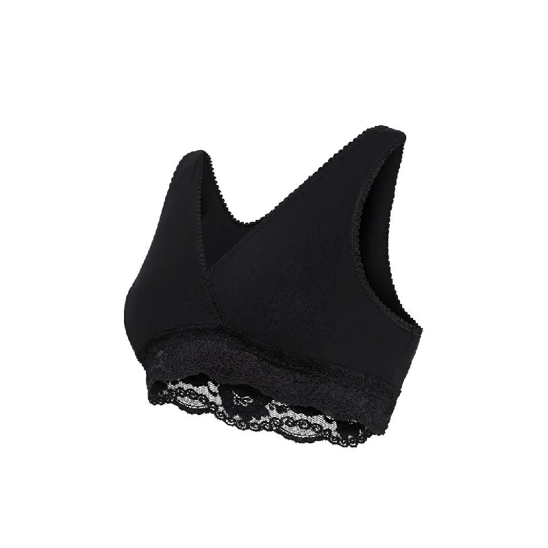 Carriwell Crossover Sleeping + Nursing Bra - Black Sexy Mesh Bralette