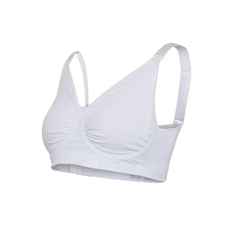 Carriwell Maternity + Nursing Bra with Carri-Gel Support - White Breathable Sports Bra