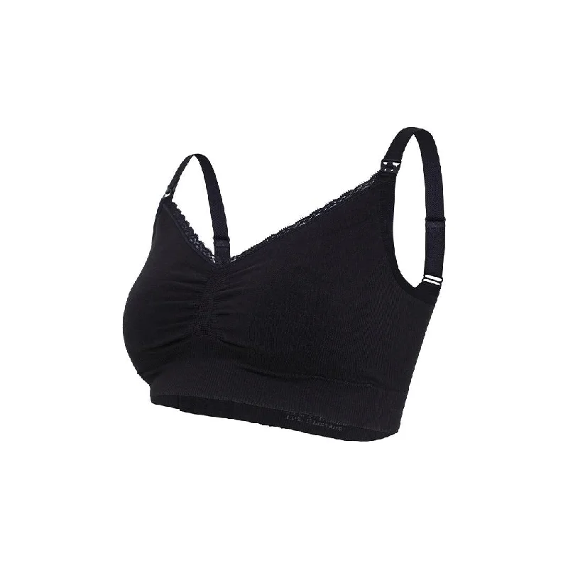 Carriwell Organic Maternity + Nursing Bra - Black Elegant Lace Bralette