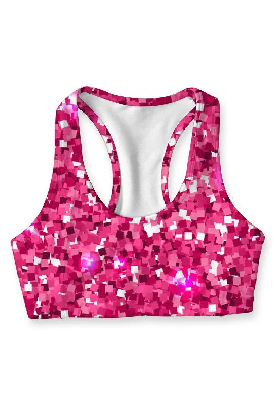 Glam Doll Stella Pink Seamless Racerback Sport Yoga Bra - Women Light Padded Bra