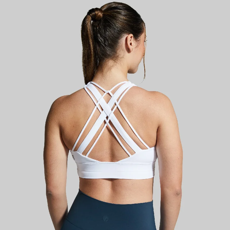 Ignite Sports Bra (White) Elegant Lace Bralette