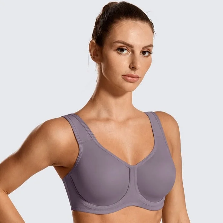 Keyla High Impact Double-layer Outer Underwire Sports Bra| C-G Cup| Magenta - Hibiscus Elegant Cotton Bra