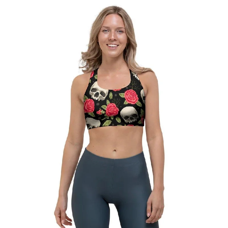 Rose Skull Sports Bra Classic Wire-Free Bra