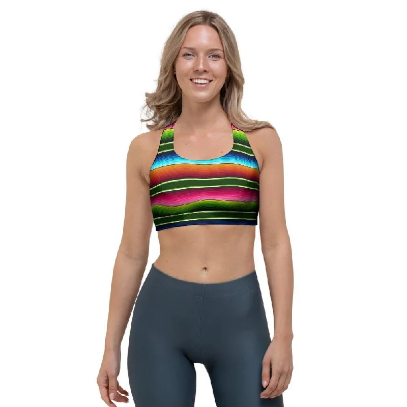 Serape Baja Mexican Sports Bra Soft Strapless Bra