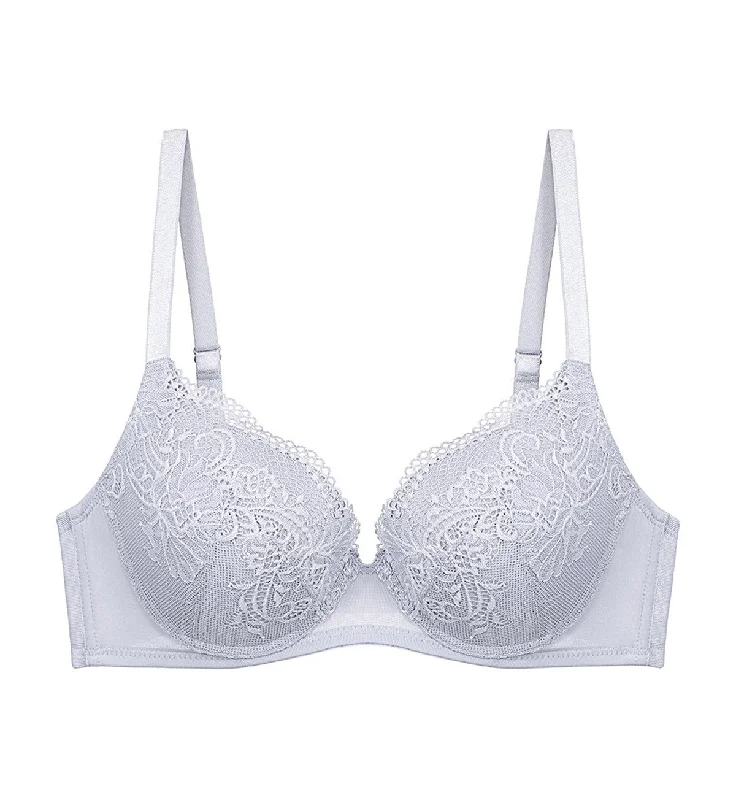 SIMPLY STYLE LARKSPUR WIRED PADDED HALF CUP BRA Elegant Silk Bra