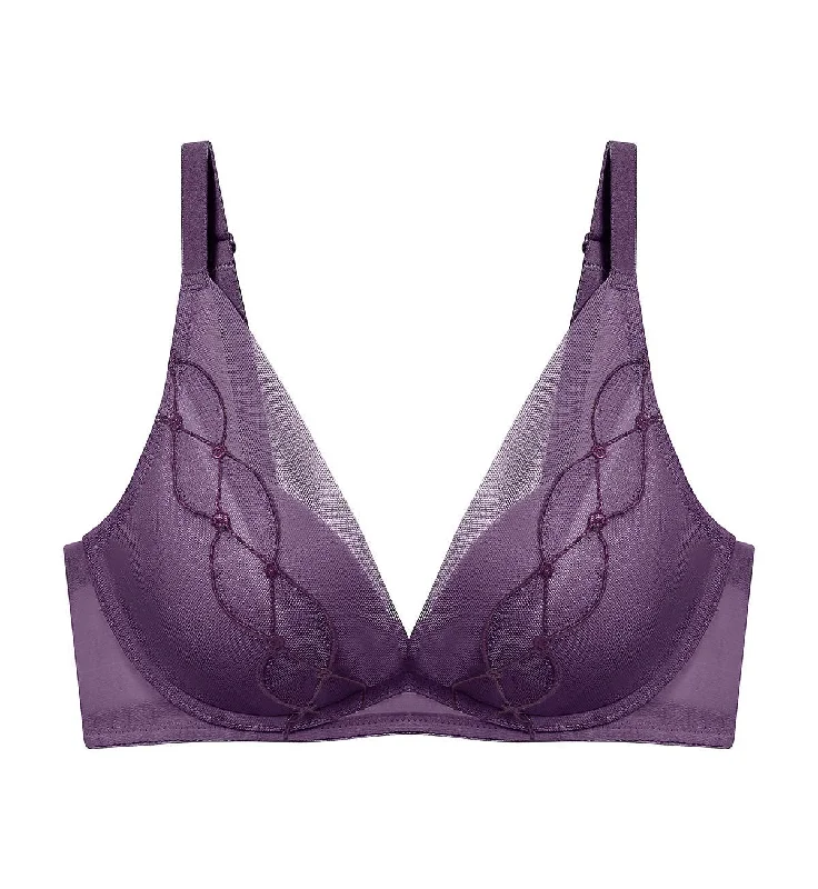 STYLE SEDUCTION NON WIRED PUSH UP DEEP V BRA Soft Mesh Bralette