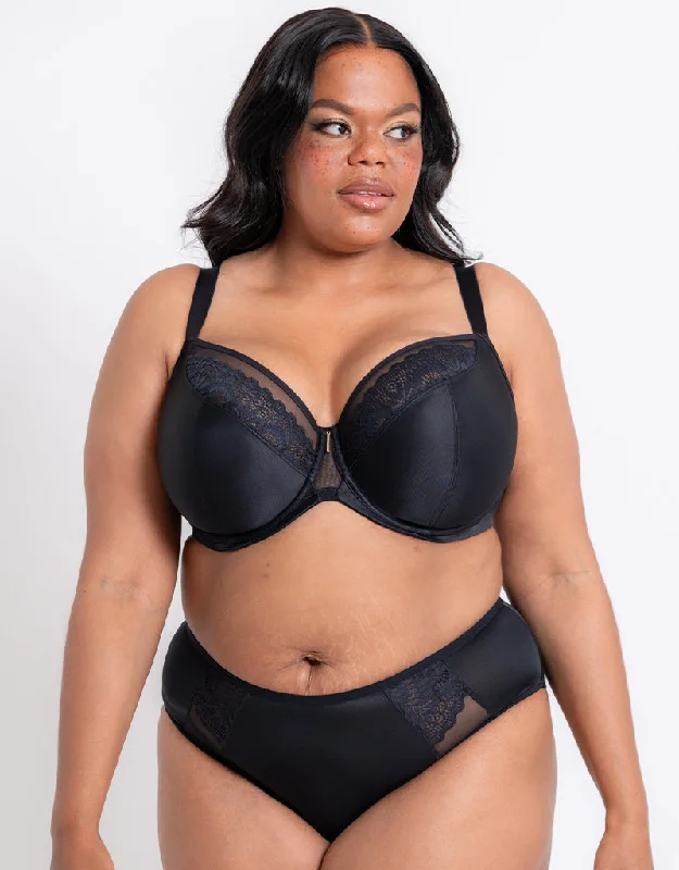 Adella Hera Full Plunge Bra Black Supportive Cotton Bra