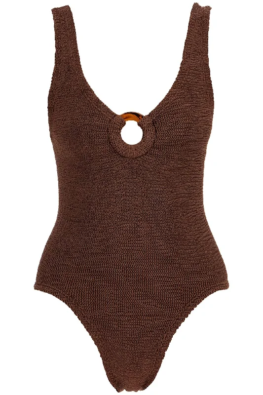 celine metallic one-piece swims CELINE SWIM M METALLIC CRINKLE METALLIC CHOCOLATE Soft Beachwear Set