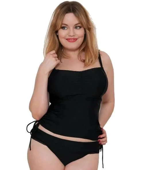 Curvy Kate Jetty Balcony Tankini Top - Black Classic Sporty Swimsuit