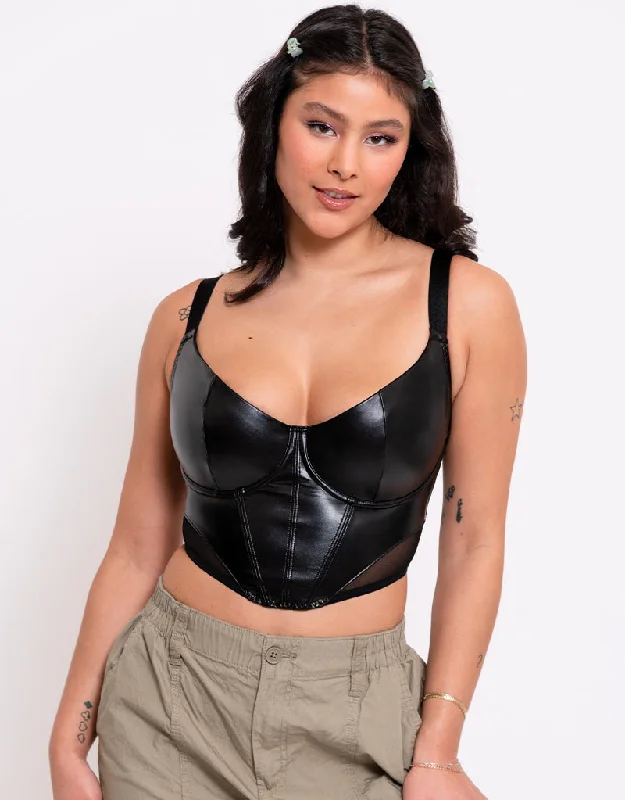 Curvy Kate Storm Scooped Longline Balcony Bra Black Active Wear Bra