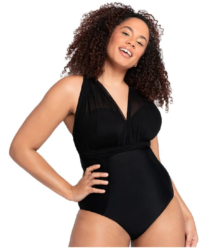 Curvy Kate Wrapsody Bandeau One Piece Swimsuit - Black Quick-Dry Tankini