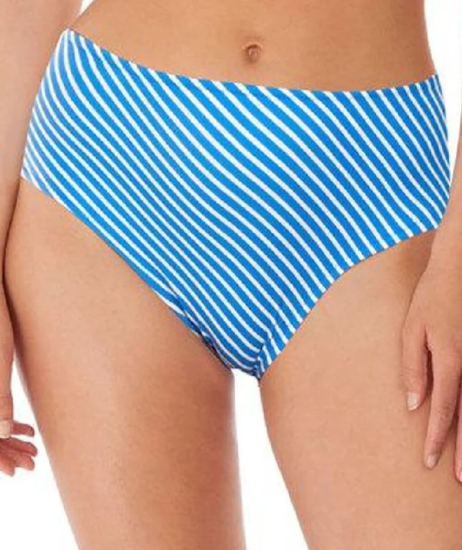 Freya Swim Beach Hut High Waist Brief - Blue Moon Button-Front Swimsuit