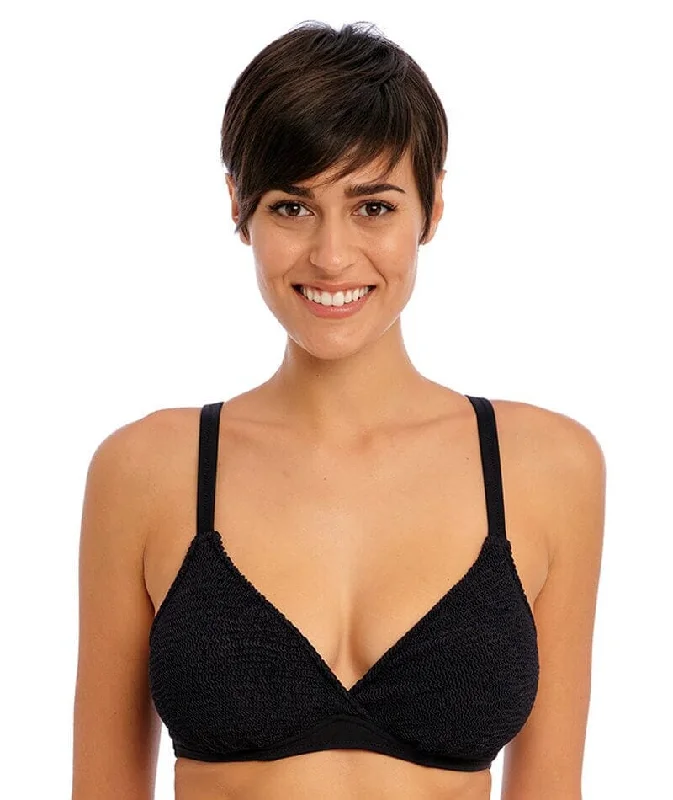 Freya Swim Ibiza Waves Underwire Plunge Bikini Top - Black Chic Swimsuit Cover-Up