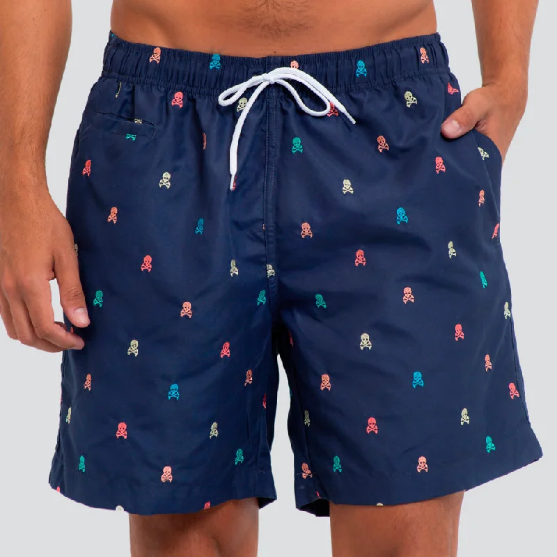 Embroidered Skulls Swim Shorts Comfortable Swim Shorts