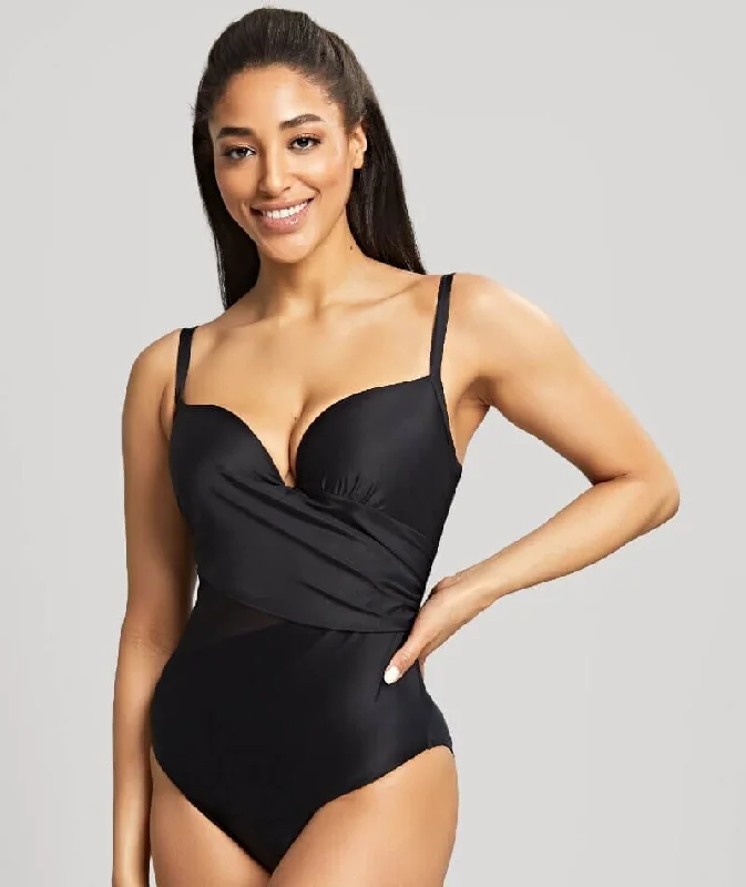 Panache Swimwear  Serenity Moulded Plunge D-H Cup One Piece Swimsuit - Noir Strapless Swimsuit Top