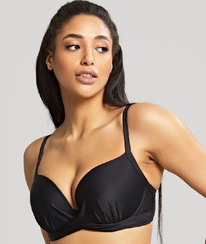 Panache Swimwear Serenity Plunge D-H Cup Bikini Top - Noir Luxury Swimsuit Style