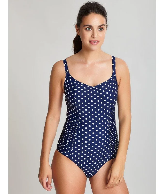 Panache Swimwear Anya Spot Balconnet Underwired Swimsuit - Navy/Ivory Two-Piece Beachwear