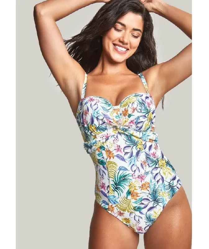 Panache Swimwear Botanical Padded Bandeau One Piece Swimsuit - Floral Casual Swim Dress