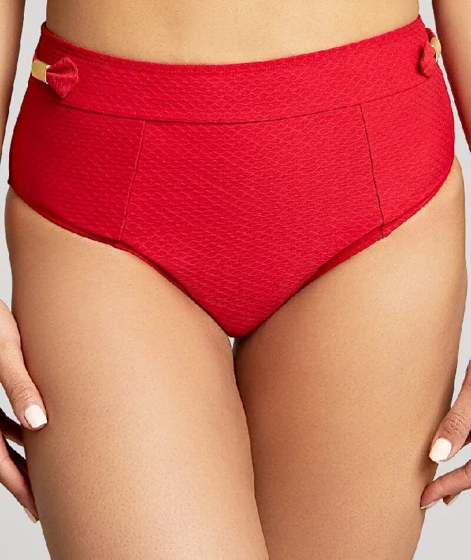 Panache Swimwear Marianna High Waist Pant - Crimson Beachy Ruffle Bikini