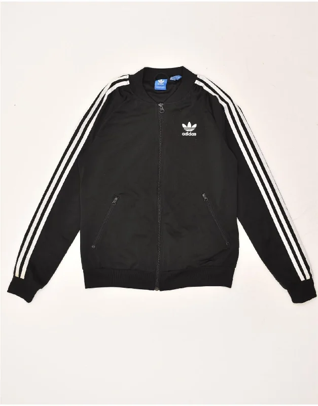 ADIDAS Womens Oversized Graphic Tracksuit Top Jacket UK 10 Small Black Chenille Jacket Brocade Jacket Lace Jacket