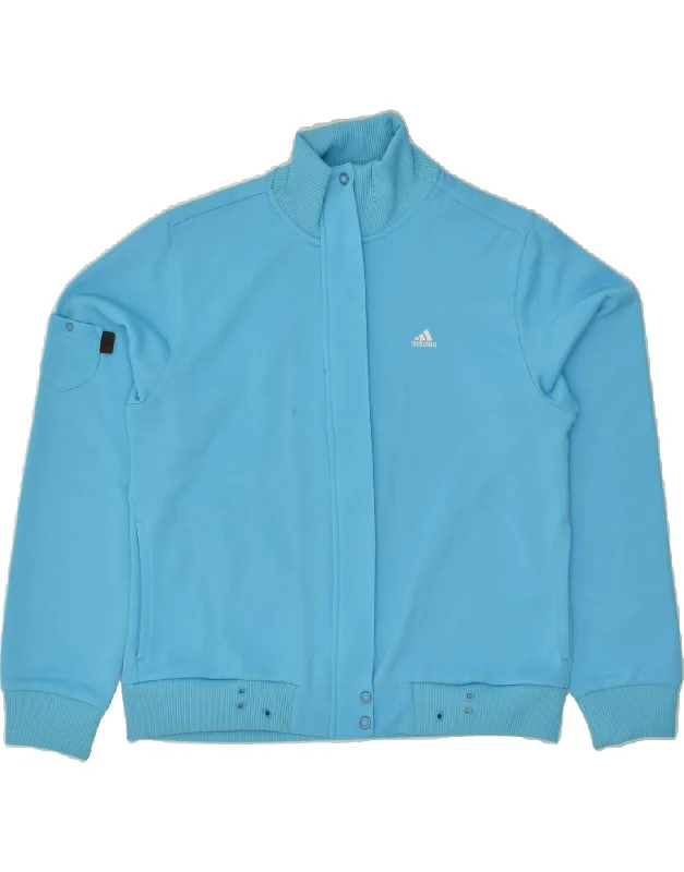 ADIDAS Womens Tracksuit Top Jacket UK 18 XL Blue Polyester Fitted Jacket Loose Jacket Oversized Jacket