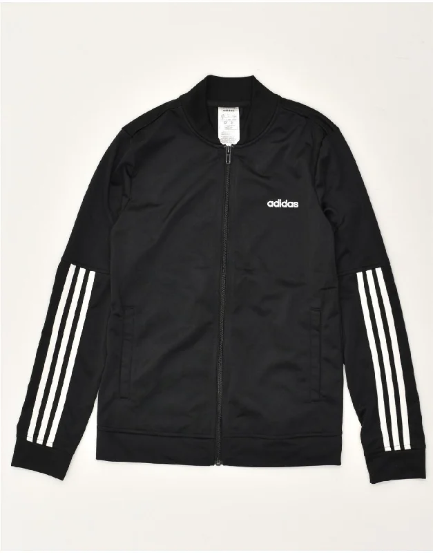 ADIDAS Womens Tracksuit Top Jacket UK 8/10 Small Black Polyester Chenille Jacket Brocade Jacket Lace Jacket