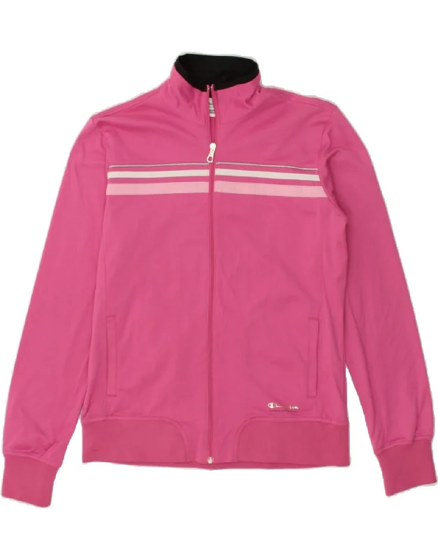 CHAMPION Womens Herritage Fit Tracksuit Top Jacket UK 16 Large Pink Mesh Jacket Canvas Jacket Denim Jacket