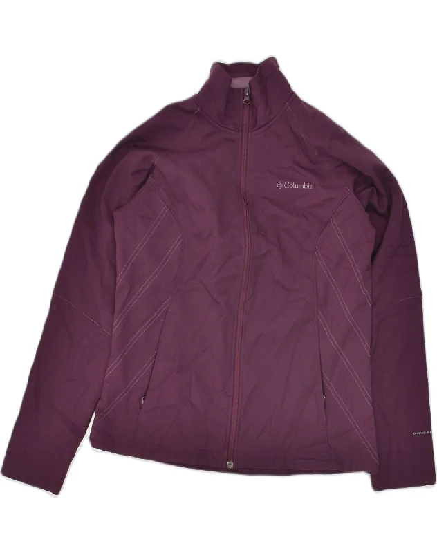 COLUMBIA Womens Omni-Shield Tracksuit Top Jacket UK 14 Medium Burgundy Anorak Shell Jacket Lightweight Jacket