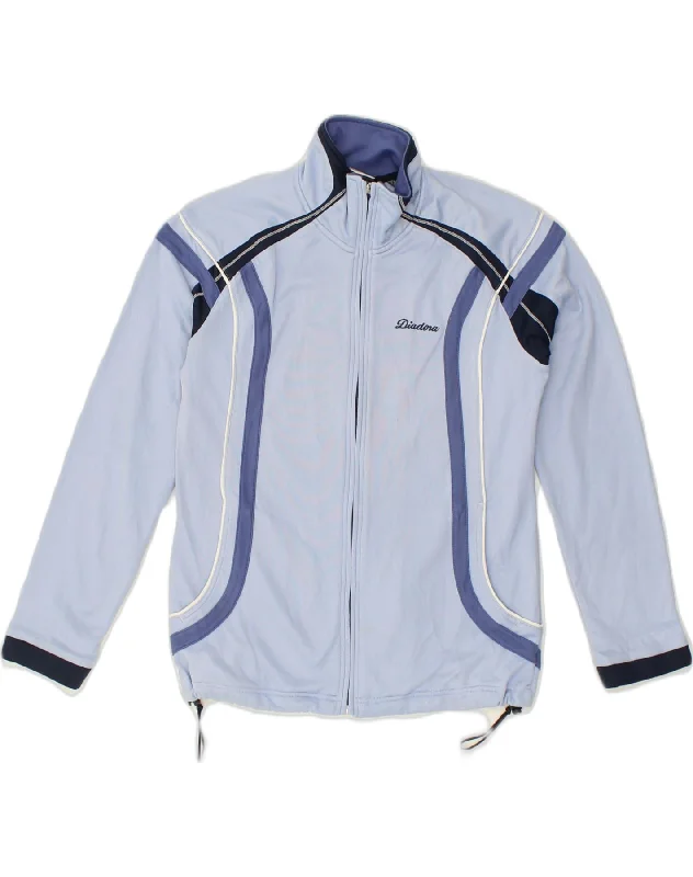 DIADORA Womens Tracksuit Top Jacket UK 10 Small  Blue Polyester Elasticated Jacket Padded Jacket Insulated Jacket