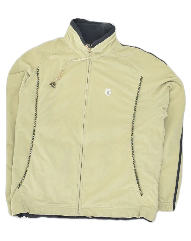 DIADORA Womens Tracksuit Top Jacket UK 12 Medium Khaki Cotton Belted Jacket Elasticated Jacket Padded Jacket