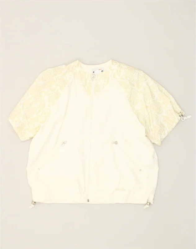 ELLESSE Womens Short Sleeve Tracksuit Top Jacket IT 44 Medium White Jersey Jacket Tulle Jacket Batik Jacket