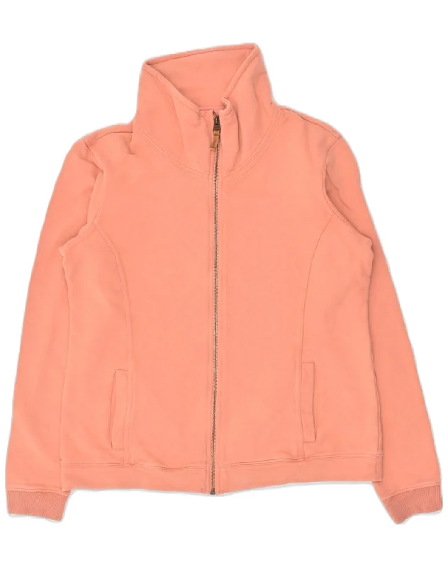 FAT FACE Womens Tracksuit Top Jacket UK 14 Large Orange Cotton Fleece Jacket Down Jacket Parka