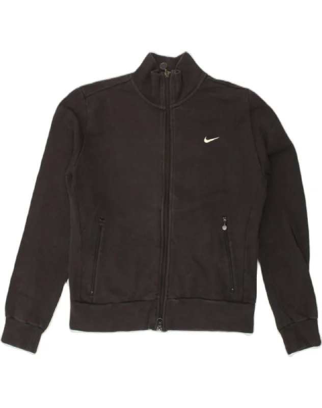 NIKE Womens Tracksuit Top Jacket UK 16  Large Black Cotton V-Neck Jacket Boat Neck Jacket Square Neck Jacket