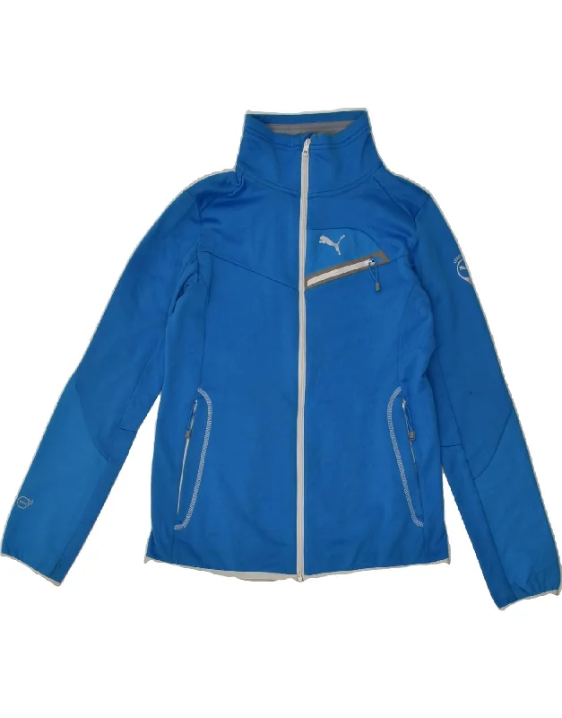 PUMA Womens Tracksuit Top Jacket UK 14 Large  Blue Polyester Elasticated Jacket Padded Jacket Insulated Jacket