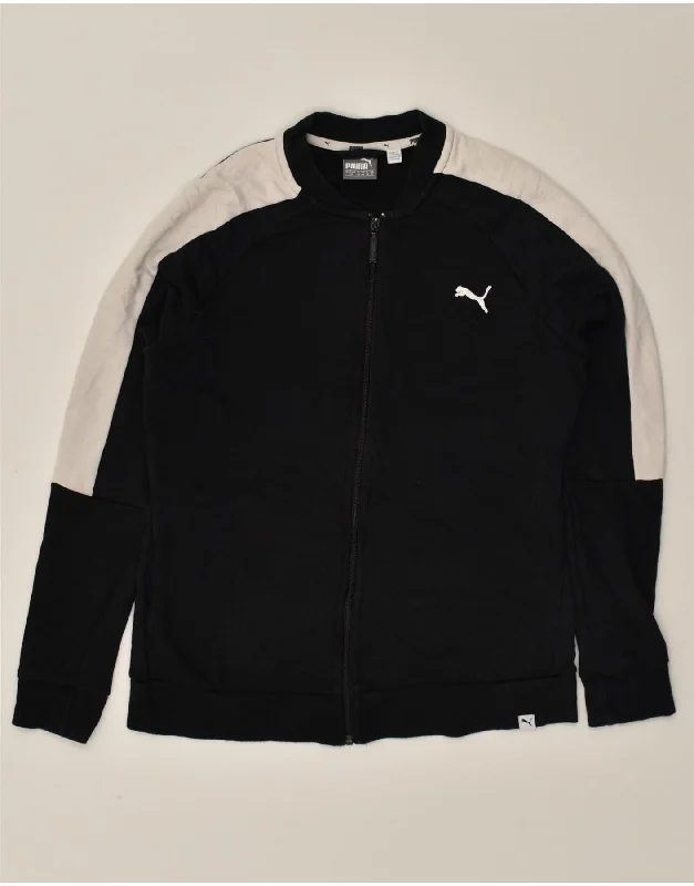 PUMA Womens Tracksuit Top Jacket W14 Large  Black Colourblock Hoodie Zip-Up Jacket Button-Up Jacket