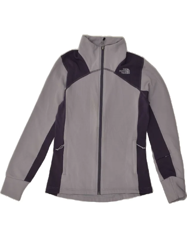 THE NORTH FACE Womens Tracksuit Top Jacket UK 10 Small Grey Colourblock Notch Collar Jacket Peter Pan Collar Jacket Cowl Neck Jacket