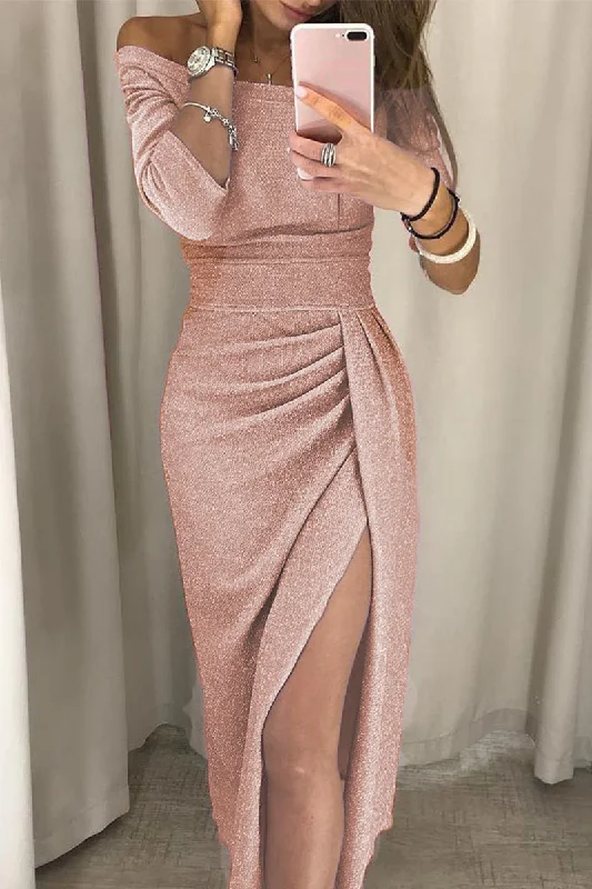 CityHottie Wrap Hip Slit Collar Maxi Dresses(5 Colors) Fashionable Faux Wrap Maxi Dress CityHottie Wrap Hip Slit Collar Maxi Dresses(5 Colors) Fashionable Faux Wrap Maxi Dress