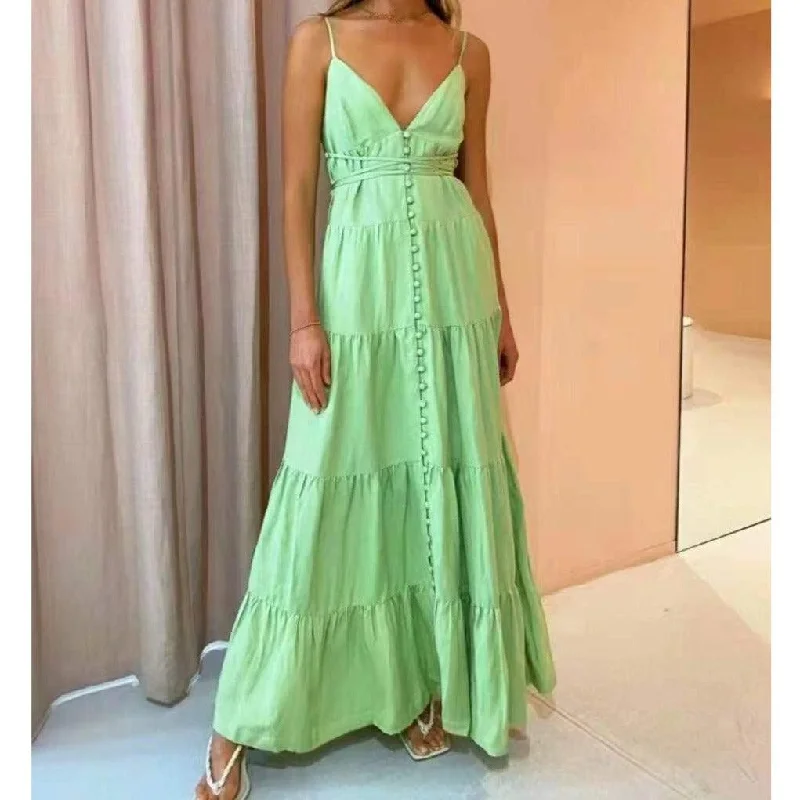 KittenAlarm - Spencer Spaghetti Strap Solid Maxi Dress Stylish One-Shoulder Maxi Dress KittenAlarm - Spencer Spaghetti Strap Solid Maxi Dress Stylish One-Shoulder Maxi Dress