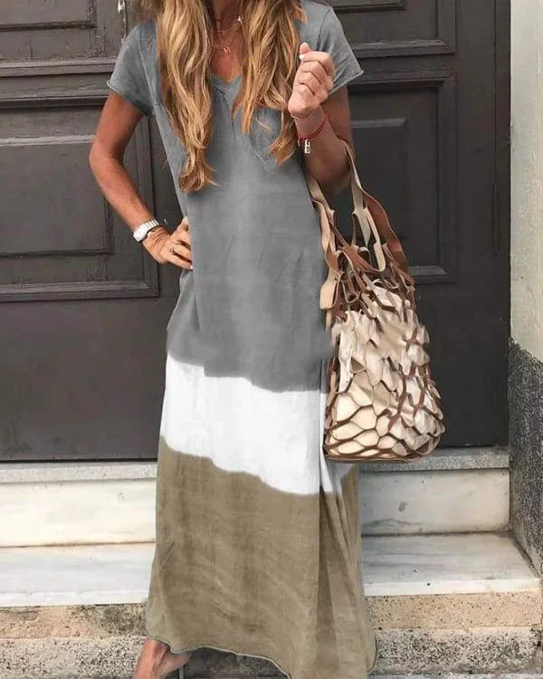 FashionSierra - V Neck Casual Short Sleeve Maxi Dresses Cozy Spaghetti Strap Maxi Dress FashionSierra - V Neck Casual Short Sleeve Maxi Dresses Cozy Spaghetti Strap Maxi Dress