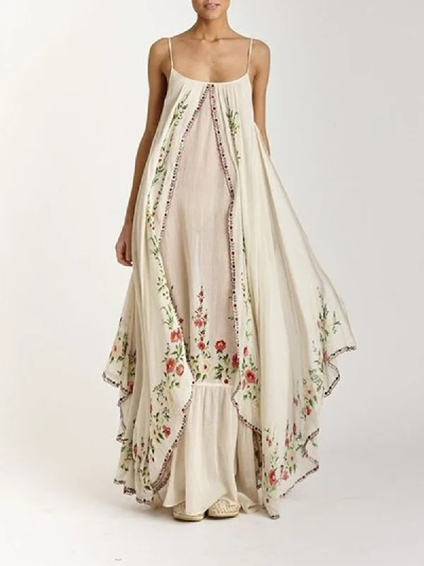 Amy Fashion - Vintage Spaghetti Strap Sleeveless Elegant Long Maxi Dress Comfortable Bohemian Maxi Dress Amy Fashion - Vintage Spaghetti Strap Sleeveless Elegant Long Maxi Dress Comfortable Bohemian Maxi Dress
